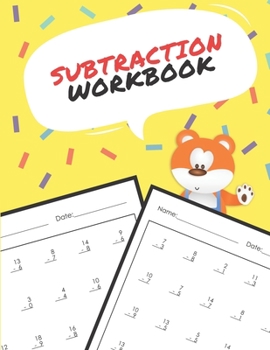 Paperback Subtraction Workbook: One Page A Day Math Single and Double Digit Subtraction Problem Workbook for Prek to 1st Grade Students Book