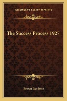 Paperback The Success Process 1927 Book