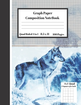 Paperback Graph Composition Notebook 4 Squares per inch 4x4 Quad Ruled 4 to 1 / 8.5 x 11 100 Sheets: Cute Deer Gift Notepad / Grid Squared Paper Back To School Book