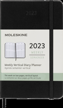 Calendar Moleskine 2023 Weekly Vertical Planner, 12m, Pocket, Black, Hard Cover (3.5 X 5.5) Book
