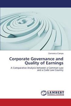 Paperback Corporate Governance and Quality of Earnings Book