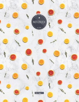 ZMUDACE Notizbuch Kariert: in DIN A4 Softcover - "ZK035 Orangen Grapefruit" -156 leere karierte Seiten mit pers�nlichem Register + Seitenzahlen - Matheheft, Rechenheft, Schulheft, Ingenieurwissenschaf