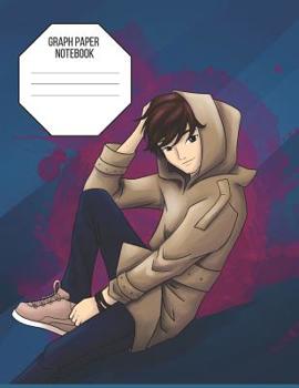 Paperback Graph Paper Notebook: Graphing Paper Composition Book Anime Boy Teenager With Coat Book