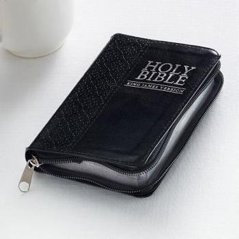 Imitation Leather KJV Mini Pocket Edition: Zippered Black Book