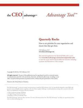 Paperback Quarterly Rocks: How to set priorities for your organization and ensure that they get done. Book