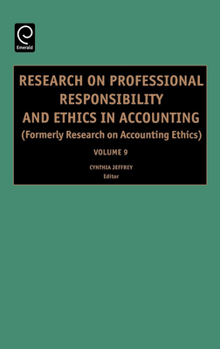 Hardcover Research on Professional Responsibility and Ethics in Accounting Book