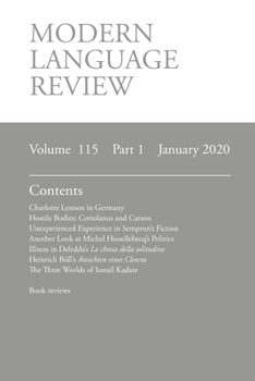 Modern Language Review (115: 1) January 2020