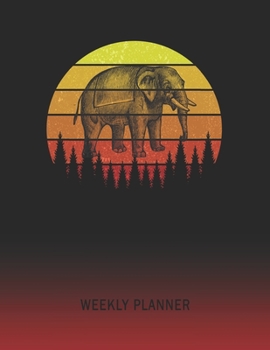 Weekly Planner: African Elephant | 2020 - 2021 | Plan Weeks for 1 Year | Retro Vintage Sunset Cover | January 20 - December 20 | Planning Organizer ... | Plan Days, Set Goals & Get Stuff Done