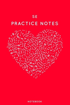 Paperback Se Practice Notes: Red Heart Shaped Musical Notes Dancing Notebook for Serious Dance Lovers - 6"x9" 100 Pages Journal Book