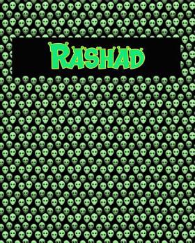Paperback 120 Page Handwriting Practice Book with Green Alien Cover Rashad: Primary Grades Handwriting Book