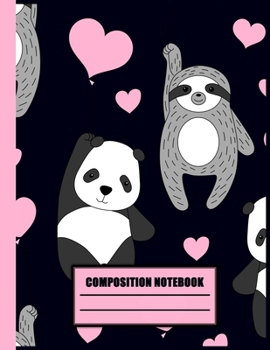 Composition notebook: Pretty Panda College Ruled Notebook for School, University and College. Nifty Lined Journal for Students, Kids and Teens for Writing & Notes