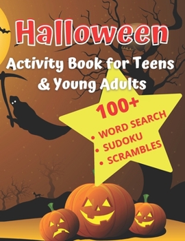 Paperback Halloween Activity Book For Teens & Young Adults: A Fall Festival Puzzle Book [Large Print] Book