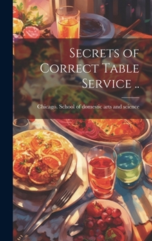 Hardcover Secrets of Correct Table Service .. Book