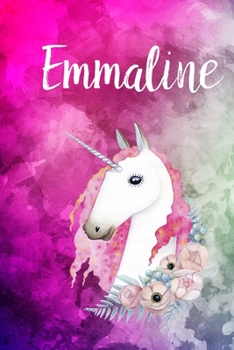 Emmaline: Cute Unicorn Notebook Writing Journal for Girls,6x9 dimension|121pages,Personalized With Name,  Personalized Writing Journal,Notebook for Women and Girls, Personalized Notebook/Journal Gift