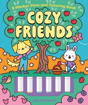 Paperback Cozy Friends: 6 Marker Pens and Coloring Book