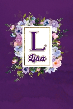 L - Lisa: Monogram initial L for Lisa notebook / Journal: Personalized Name Letter gifts for girls, women & men : School gifts for kids & teachers ... 6x9 Classy Purple Gold Floral Mosaic Finish)