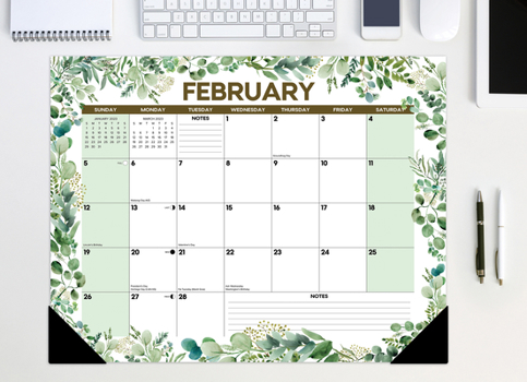 Calendar Eucalyptus & Succulents 2023 22 X 17 Large Monthly Deskpad Book