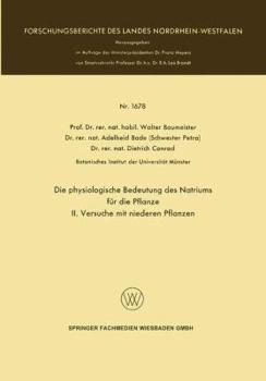 Paperback Die Physiologische Bedeutung Des Natriums Für Die Pflanze: II. Versuche Mit Niederen Pflanzen [German] Book