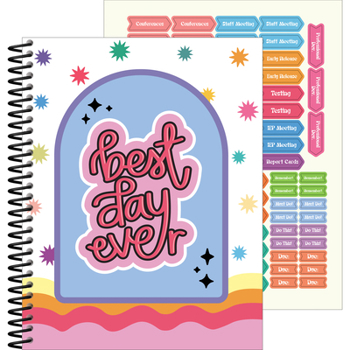 Spiral-bound Retro Remix Teacher Planner Book