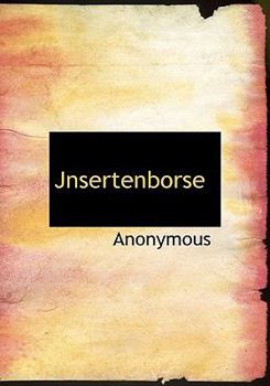 Hardcover Jnsertenborse [German] Book