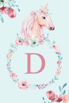 D: Notebook Journal Watercolor Monogram Unicorn