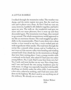 Hardcover A Little Ramble: In the Spirit of Robert Walser Book