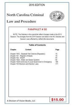 Paperback North Carolina Criminal Law and Procedure-Pamphlet 90 Book