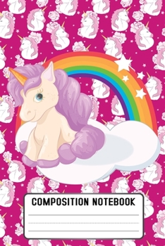 Composition Notebook: UNICORN Pattern Pretty Wide Ruled Animal School Going Student Note Book - Cute Black & White Exercise Book and Journal For Teens ... Notes. Lined Pages / 100 Sheets - Size 6 x 9