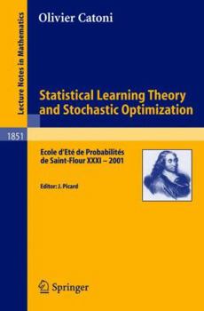 Paperback Statistical Learning Theory and Stochastic Optimization: Ecole d'Eté de Probabilités de Saint-Flour XXXI - 2001 Book