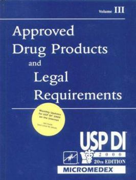 Hardcover Usp Di: Volume 3 Approved Drug Products and Legal Requirements Book