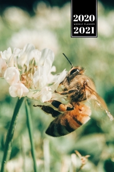 Bee Insects Beekeeping Beekeeper Week Planner Weekly Organizer Calendar 2020 / 2021 - Blooming White: Cute Wildlife Animal Pet Bullet Journal Notebook Diary in 6” x 9” Inch Pocket Size