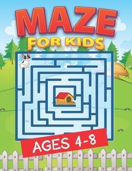 Paperback Maze For Kids Ages 4-8: 100 Maze Puzzles for Kids Workbook for Games, Puzzles, and Problem-Solving Maze Activity Book