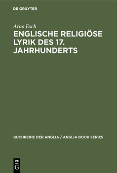 Hardcover Englische religiöse Lyrik des 17. Jahrhunderts [German] Book