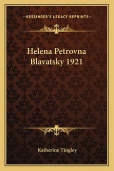 Paperback Helena Petrovna Blavatsky 1921 Book