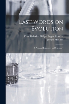 Paperback Last Words on Evolution: a Popular Retrospect and Summary Book