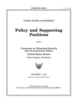 Paperback United States Government Policy and Supporting Positions, December 1, 2016 (Plum Book) Book