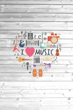Paperback I Love Heart Music - Musician Journal Book