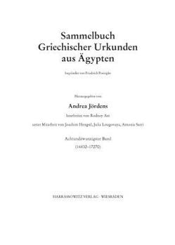 Paperback Sammelbuch Griechischer Urkunden Aus Agypten [German] Book