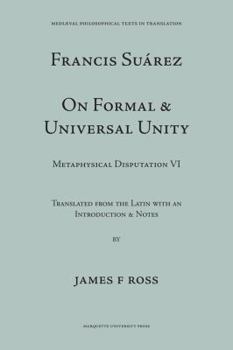 Paperback On Formal and Universal Unity (Medieval Philosophical Texts in Translation : No 15) Book