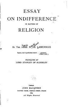 Paperback Essay on indifference in matters of religion Book