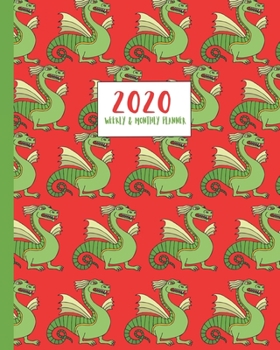 2020 Weekly & monthly Planner: Cute cartoon dragon themed diary planner. Jan - December 2020. Feature packed with goal and habit tracking, contacts, year in pixels and timetable/schedule pages.