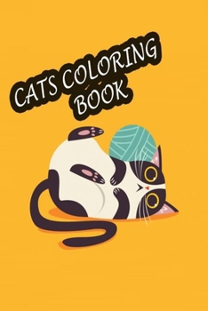 Paperback cats coloring book: cats coloring book as gifts, cats coloring book 80 pages size 6×9 Book