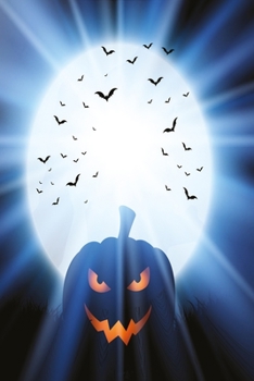 Pumpkin in the moonlight blue color: Spooky pumpkin notebook