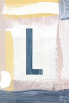 Paperback L: Monogrammed Journal (Notebook/Diary) with Indigo Blue Abstract Painting Cover Book