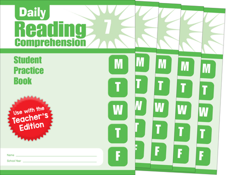 Paperback Daily Reading Comprehension, Grade 7 Student Edition Workbook (5-Pack) Book