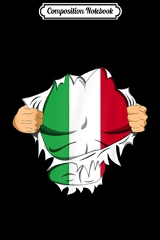 Composition Notebook: Superhero Italia Italian Flag Proud Italy Gift  Journal/Notebook Blank Lined Ruled 6x9 100 Pages