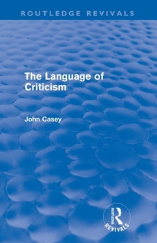 Paperback The Language of Criticism (Routledge Revivals) Book