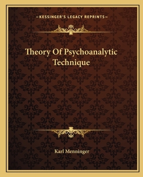 Paperback Theory Of Psychoanalytic Technique Book