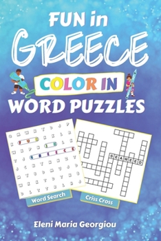 Paperback Fun in Greece: Color In Word Puzzles Book
