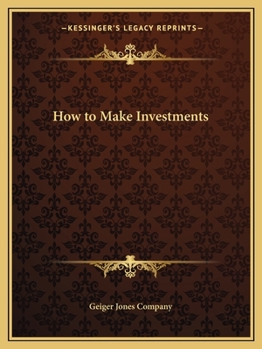 Paperback How to Make Investments Book